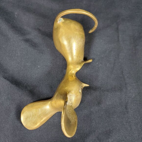 Whimsical Brass Mouse Vintage Solid Brass Animal Figurine Mid Century Retro Deco - Picture 10 of 16